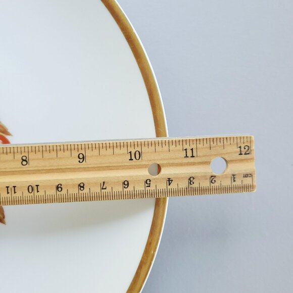 Vintage PM Jaeger & Co. Harvest Dinner Plate, Peach & Cherry, Heavy Gold Trim - Picture 8 of 10